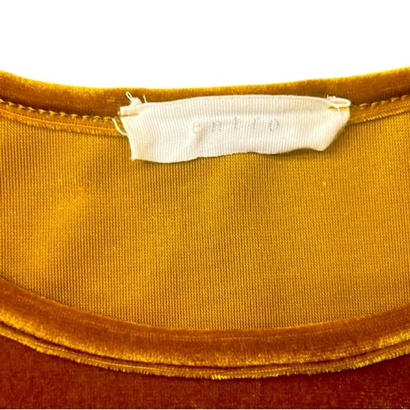 Entro Velour Boho Short Sleeve Peplum Pullover Top Golden Brown Size Medium - Picture 5 of 10